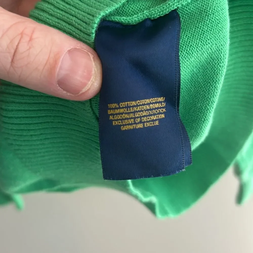 Ralph Lauren Boys Thin Green V Neck Sweater. Size 3T